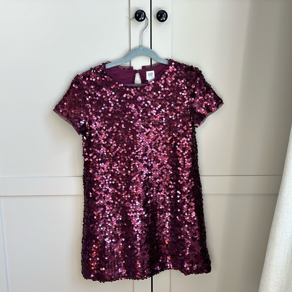 ❤️ GAP Maroon Sequin Dress size 6 ✨